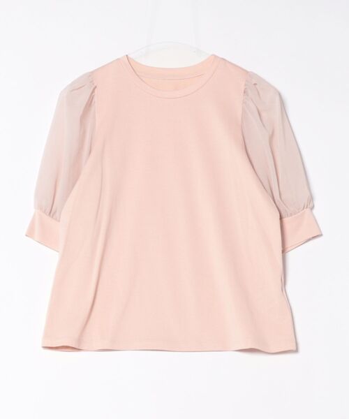 STRAWBERRY-FIELDS(ストロベリーフィールズ)の「シアーパフスリーブTシャツ(Tシャツ/カットソー・レディース・ブラック/オフホワイト/ピンク/ブルー・2)」の14枚目の写真