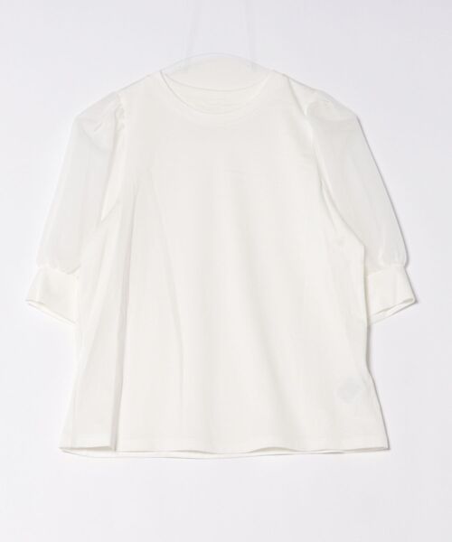 STRAWBERRY-FIELDS(ストロベリーフィールズ)の「シアーパフスリーブTシャツ(Tシャツ/カットソー・レディース・ブラック/オフホワイト/ピンク/ブルー・2)」の15枚目の写真