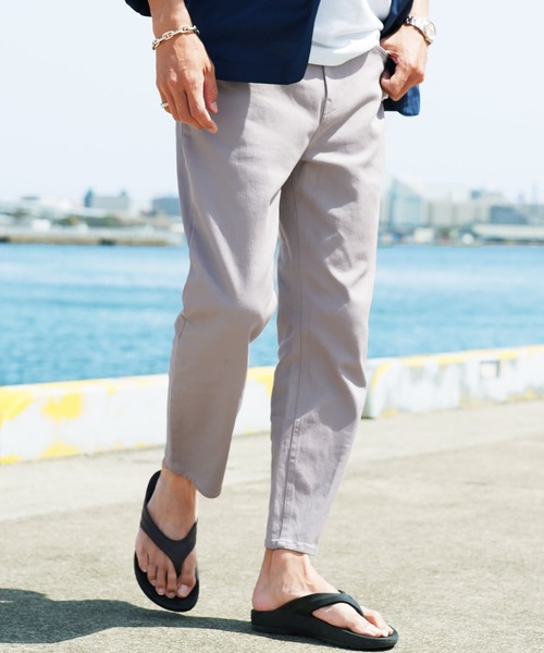 jiggys shop(ジギーズショップ)の「ストレッチ ルーズ テーパード アンクルパンツ(チノパンツ・メンズ・アイボリー/グレー系その他/ホワイト/チャコールグレー/ライトグレー/ブラック/ベージュ/ネイビー/ブラウン/カーキ・MEDIUM/SMALL/LARGE/X-LARGE)」の4枚目の写真