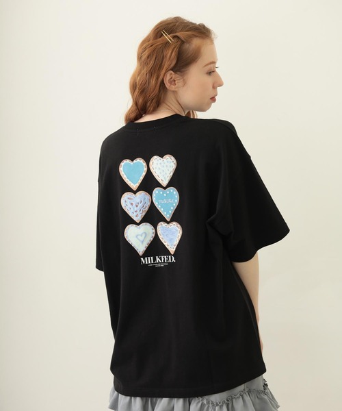 MILKFED.（ミルクフェド）の「ICING HEART-SHAPED COOKIES S/S TEE（Tシャツ/カットソー・レディース・ブラック/ライトピンク/ホワイト・M/L）」の3枚目の写真