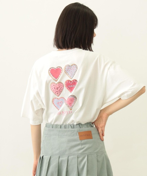MILKFED.（ミルクフェド）の「ICING HEART-SHAPED COOKIES S/S TEE（Tシャツ/カットソー・レディース・ブラック/ライトピンク/ホワイト・M/L）」の4枚目の写真