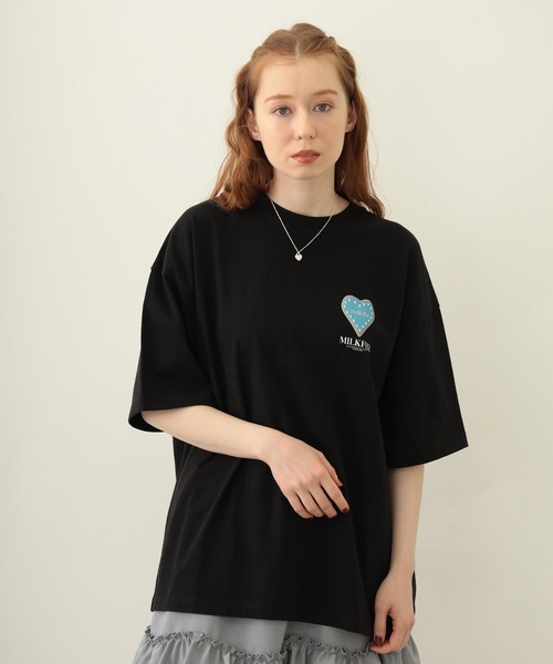 MILKFED.（ミルクフェド）の「ICING HEART-SHAPED COOKIES S/S TEE（Tシャツ/カットソー・レディース・ブラック/ライトピンク/ホワイト・M/L）」の10枚目の写真