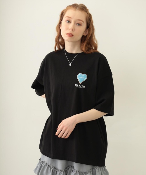 MILKFED.（ミルクフェド）の「ICING HEART-SHAPED COOKIES S/S TEE（Tシャツ/カットソー・レディース・ブラック/ライトピンク/ホワイト・M/L）」の11枚目の写真