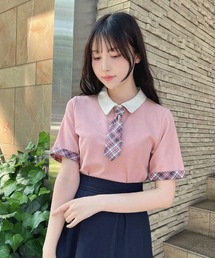 F i.n.t | チェックネクタイ付きクレリックポロシャツ(ポロシャツ)