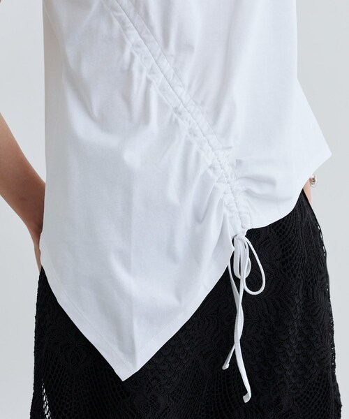 GALLEST（ギャレスト）の「イレギュラーシャーリングヘムカットソー（Tシャツ/カットソー・レディース・ホワイト/ブラック/レッド系1・38）」の18枚目の写真