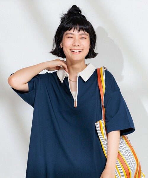 セール】ハーフジップポロワンピース【限定展開】（ワンピース