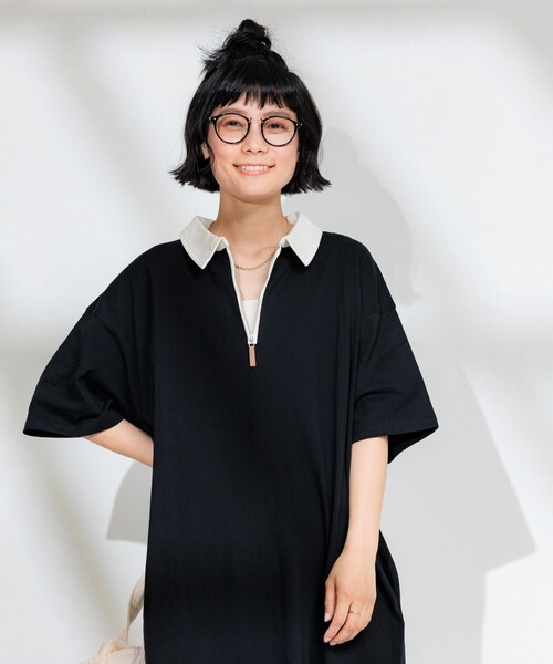 セール】ハーフジップポロワンピース【限定展開】（ワンピース