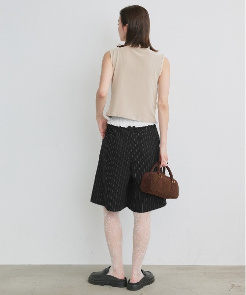 ad thie(アドティエ)の「ウエストフリル切替 ストライプ バミューダパンツ(その他パンツ・レディース・ブラック/グレー・FREE)」の14枚目の写真