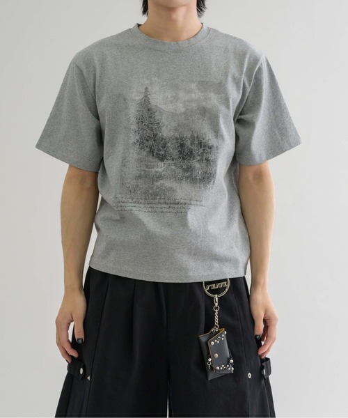 EPNK（イーピーエヌケー）の「【EPNK】Crack graphic tee / クラックグラフィックTee（Tシャツ/カットソー・メンズ・ブラック/杢グレー/オフホワイト・SMALL/LARGE/MEDIUM）」の3枚目の写真