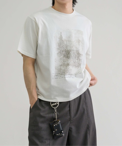 EPNK（イーピーエヌケー）の「【EPNK】Crack graphic tee / クラックグラフィックTee（Tシャツ/カットソー・メンズ・ブラック/杢グレー/オフホワイト・SMALL/LARGE/MEDIUM）」の8枚目の写真