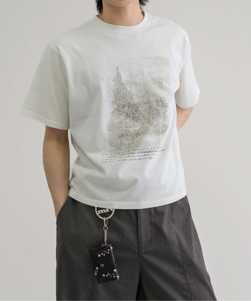 EPNK（イーピーエヌケー）の「【EPNK】Crack graphic tee / クラックグラフィックTee（Tシャツ/カットソー・メンズ・ブラック/杢グレー/オフホワイト・SMALL/LARGE/MEDIUM）」の9枚目の写真