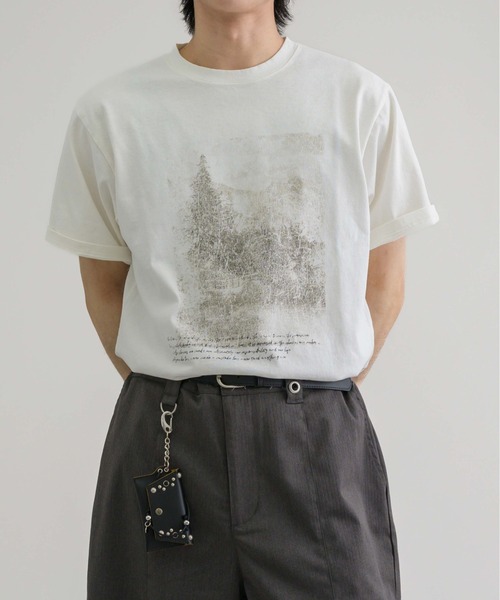 EPNK（イーピーエヌケー）の「【EPNK】Crack graphic tee / クラックグラフィックTee（Tシャツ/カットソー・メンズ・ブラック/杢グレー/オフホワイト・SMALL/LARGE/MEDIUM）」の11枚目の写真
