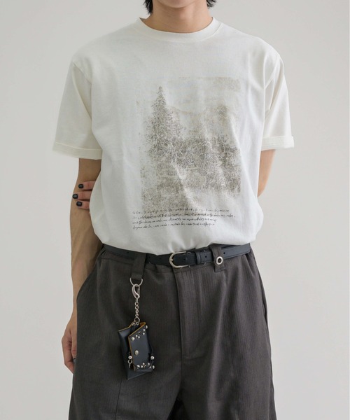 EPNK（イーピーエヌケー）の「【EPNK】Crack graphic tee / クラックグラフィックTee（Tシャツ/カットソー・メンズ・ブラック/杢グレー/オフホワイト・SMALL/LARGE/MEDIUM）」の12枚目の写真