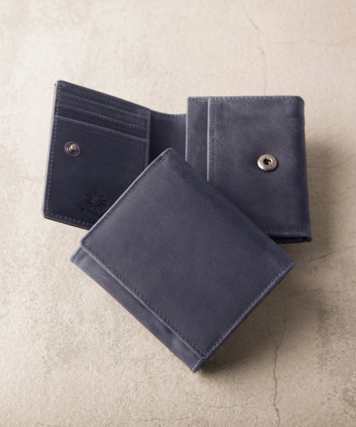 Hallelujah（ハレルヤ）の「ミニ財布 かぶせ蓋 FOLIO プルアップレザー（財布・レディース・ブラック/チョコ/ダークグリーン/ネイビー/キャメル/ワインレッド・FREE）」の4枚目の写真