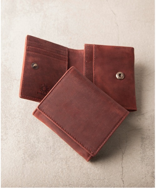 Hallelujah（ハレルヤ）の「ミニ財布 かぶせ蓋 FOLIO プルアップレザー（財布・レディース・ブラック/チョコ/ダークグリーン/ネイビー/キャメル/ワインレッド・FREE）」の6枚目の写真