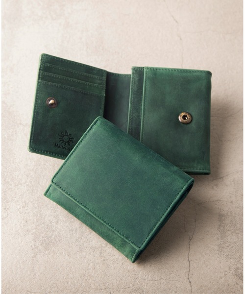 Hallelujah（ハレルヤ）の「ミニ財布 かぶせ蓋 FOLIO プルアップレザー（財布・レディース・ブラック/チョコ/ダークグリーン/ネイビー/キャメル/ワインレッド・FREE）」の3枚目の写真