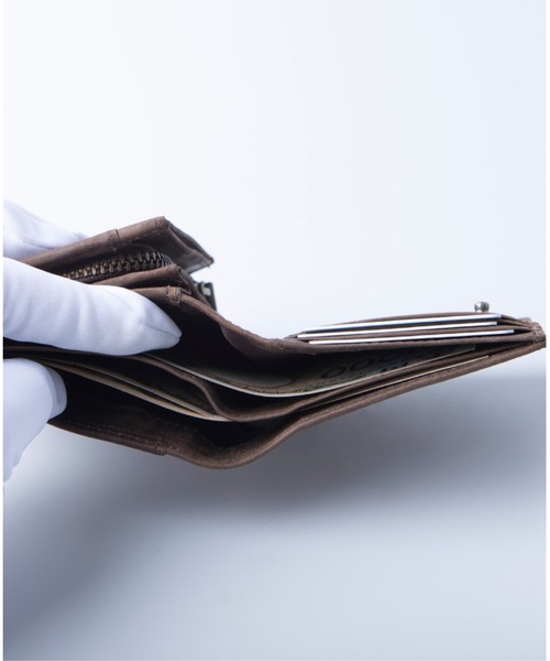 Hallelujah（ハレルヤ）の「ミニ財布 かぶせ蓋 FOLIO プルアップレザー（財布・レディース・ブラック/チョコ/ダークグリーン/ネイビー/キャメル/ワインレッド・FREE）」の13枚目の写真