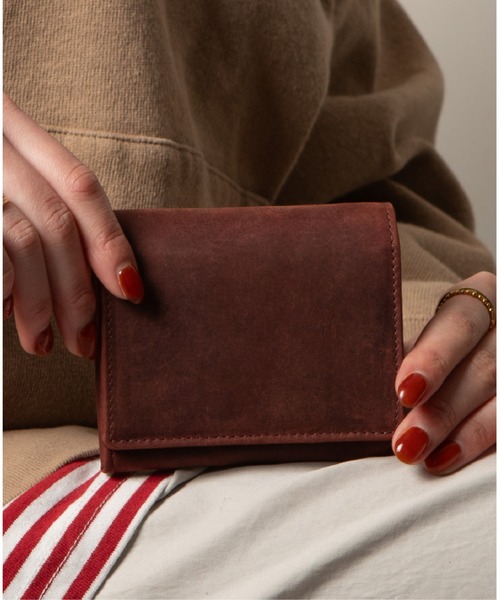 Hallelujah（ハレルヤ）の「ミニ財布 かぶせ蓋 FOLIO プルアップレザー（財布・レディース・ブラック/チョコ/ダークグリーン/ネイビー/キャメル/ワインレッド・FREE）」の12枚目の写真