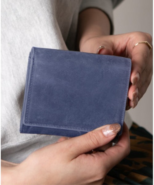 Hallelujah（ハレルヤ）の「ミニ財布 かぶせ蓋 FOLIO プルアップレザー（財布・レディース・ブラック/チョコ/ダークグリーン/ネイビー/キャメル/ワインレッド・FREE）」の10枚目の写真