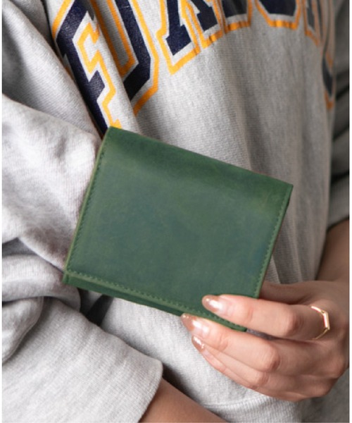 Hallelujah（ハレルヤ）の「ミニ財布 かぶせ蓋 FOLIO プルアップレザー（財布・レディース・ブラック/チョコ/ダークグリーン/ネイビー/キャメル/ワインレッド・FREE）」の9枚目の写真