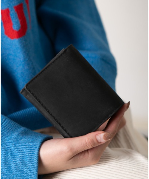 Hallelujah（ハレルヤ）の「ミニ財布 かぶせ蓋 FOLIO プルアップレザー（財布・レディース・ブラック/チョコ/ダークグリーン/ネイビー/キャメル/ワインレッド・FREE）」の7枚目の写真