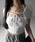 me+em select�i�~�[���Z���N�g�j�́u�y �Q�_�Z�b�g �z�t�����g���{���V���[�g�J�[�f�B�K���{ �z���^�[�L���~�\�[�� SET �^ front ribbon short cardigan + halter camisole SET�i�A���T���u���j�v�b�z���C�g