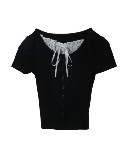 ALLuRing ChaRm(アリュリングチャーム)の「Ruffled Ribbon Cardigan / フリルリボンカーディガン(カーディガン/ボレロ・レディース・ブラック/グレー/ホワイト・FREE)」の22枚目の写真