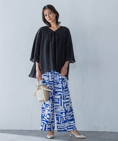 LAUTREAMONT(ロートレアモン)の「ピンタックレースチュニックブラウス≪手洗い可能≫(シャツ/ブラウス・レディース・ホワイト/ブラック・9号)」の8枚目の写真
