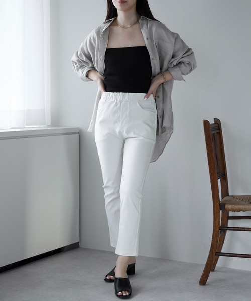 Fizz(フィズ)の「ストレッチツイルパンツ(アンクル丈)(その他パンツ・レディース・ホワイト/ブラック/グレイッシュベージュ・LL/L/M)」の18枚目の写真