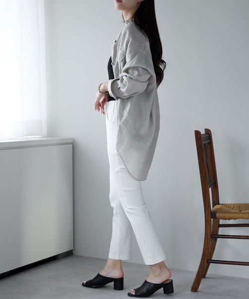 Fizz(フィズ)の「ストレッチツイルパンツ(アンクル丈)(その他パンツ・レディース・ホワイト/ブラック/グレイッシュベージュ・LL/L/M)」の19枚目の写真
