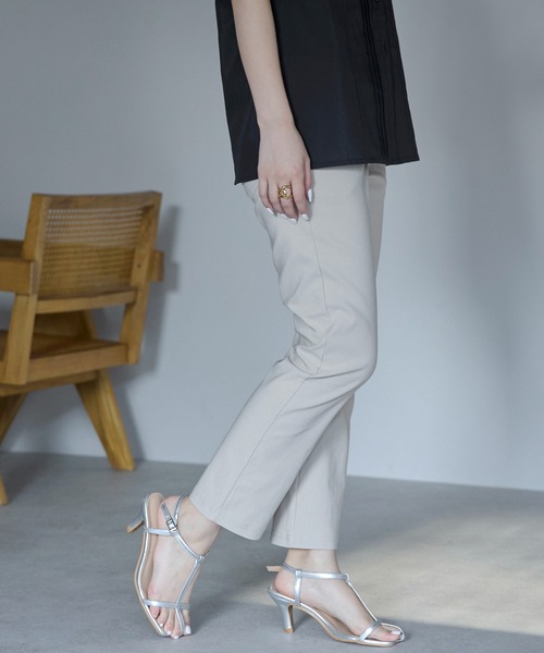 Fizz(フィズ)の「ストレッチツイルパンツ(アンクル丈)(その他パンツ・レディース・ホワイト/ブラック/グレイッシュベージュ・LL/L/M)」の13枚目の写真