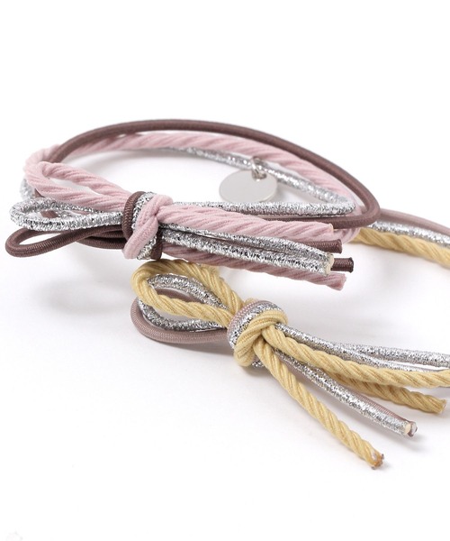 studio CLIP(スタディオクリップ)の「3カラーリボンポニー(ヘアゴム・レディース・ベージュ/ピンク/グレー・FREE)」の6枚目の写真