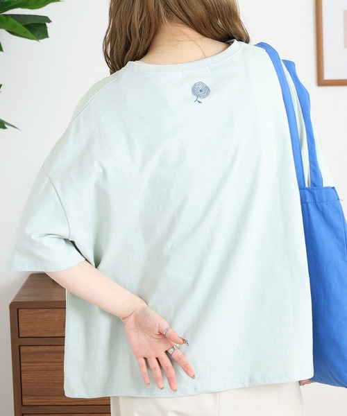 BARNDOOR(バーンドア)の「20天竺 ドルマン前プリント半袖Tシャツ(Tシャツ/カットソー・レディース・ミント/ブルー系1/オフホワイト/ブラック系2/ホワイト系1/ホワイト系2・FREE)」の21枚目の写真