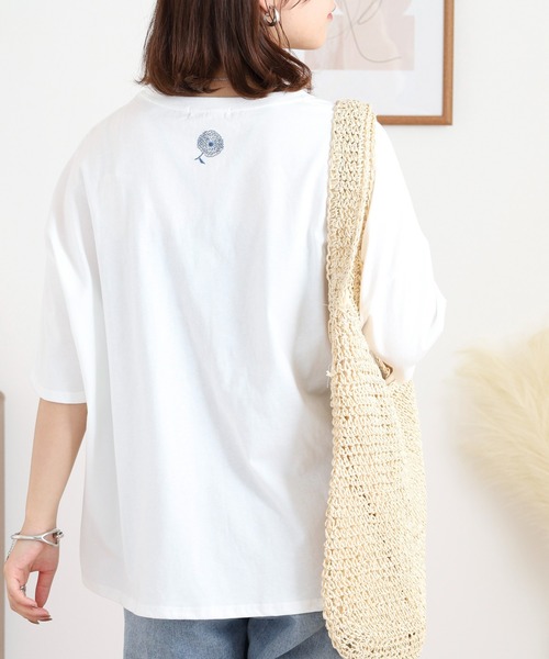 BARNDOOR(バーンドア)の「20天竺 ドルマン前プリント半袖Tシャツ(Tシャツ/カットソー・レディース・ミント/ブルー系1/オフホワイト/ブラック系2/ホワイト系1/ホワイト系2・FREE)」の10枚目の写真