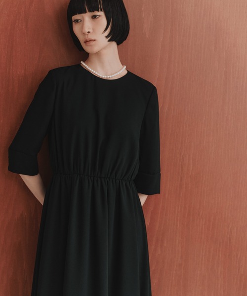 kaene（カエン）の「ライトシフォンミドルスリーブワンピース［ブラックフォーマル対応：自宅洗濯可］冠婚葬祭 礼服 喪服 入学式 卒業式 七五三 お宮参り【清涼裏地：春夏も対応】（ワンピース・レディース・ブラック・S/M/L）」の19枚目の写真