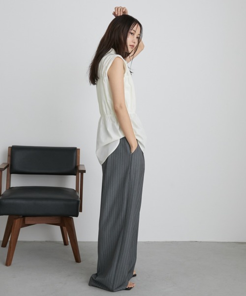 Aunt Marie's(アントマリーズ)の「ブロードシャーリングノースリーブシャツ(シャツ/ブラウス・レディース・その他/アイボリー/ブラウン・FREE)」の8枚目の写真