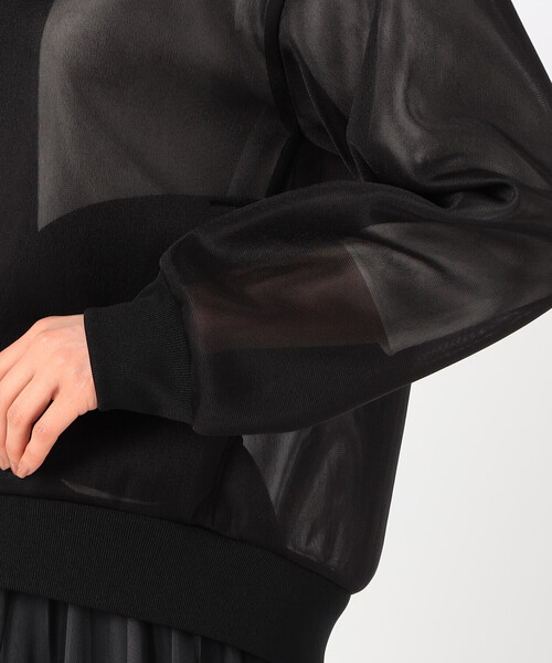 COMME CA（コムサ）の「シアーダンボール パーカ（パーカー・レディース・ブラック・9号）」の2枚目の写真