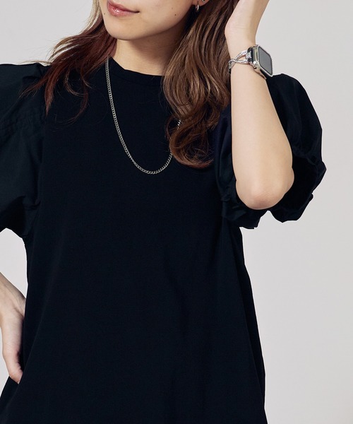 c/est(シーエ)の「c/est/シーエ ROSSY 半袖トップス 秋物 秋服 2026年秋冬(Tシャツ/カットソー・レディース・ブラック/オフホワイト・FREE)」の1枚目の写真