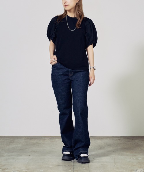 c/est(シーエ)の「c/est/シーエ ROSSY 半袖トップス 秋物 秋服 2026年秋冬(Tシャツ/カットソー・レディース・ブラック/オフホワイト・FREE)」の6枚目の写真