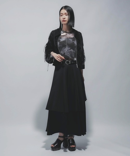 HARE（ハレ）の「BLURRYフラワーガラシアーＴ(HARE)（Tシャツ/カットソー・レディース・ブラック/ブルー・FREE）」の5枚目の写真