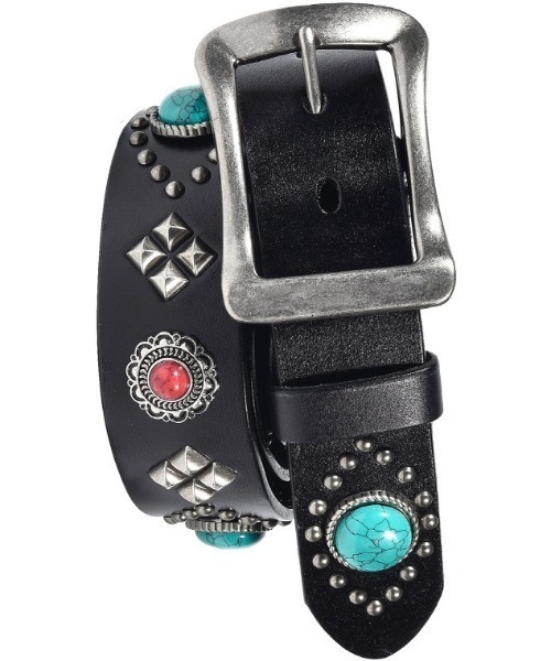 Z)【BLINGLEADS】本革 STONE BELT/ZK-59（ベルト）｜Bling Leads