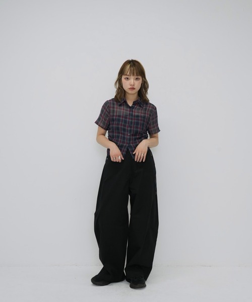 値下げ】niziu アヤカ着用 MSGM シャツ ブラウス チェック 値下げ