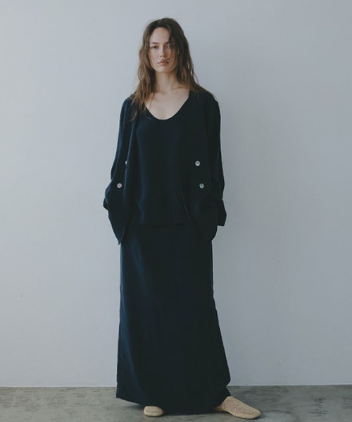 ETRE TOKYO - キュプラIラインスカート - SAGE | ADDICT WEB SHOP