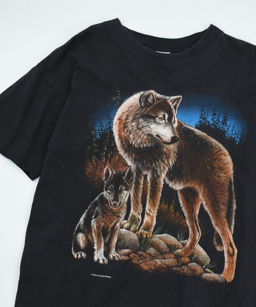 LABORATORY R(ラボラトリーアール)の「【USED】90’s “Wolf” アニマル Tシャツ(Tシャツ/カットソー・メンズ・ブラック・X-LARGE)」の2枚目の写真