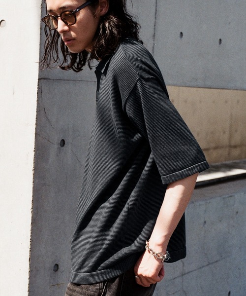 WYM LIDNM（ウィム バイ リドム）の「PIN BORDER KNIT POLO