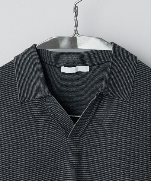 トップス wym lidnm PIN BORDER KNIT POLO M PIN BORDER KNIT POLO（ポロシャツ）｜WYM LIDNM（ウィム バイ