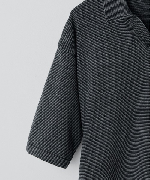 トップス PIN BORDER KNIT POLO WYM LIDNM（ウィム バイ リドム）の「PIN BORDER KNIT POLO