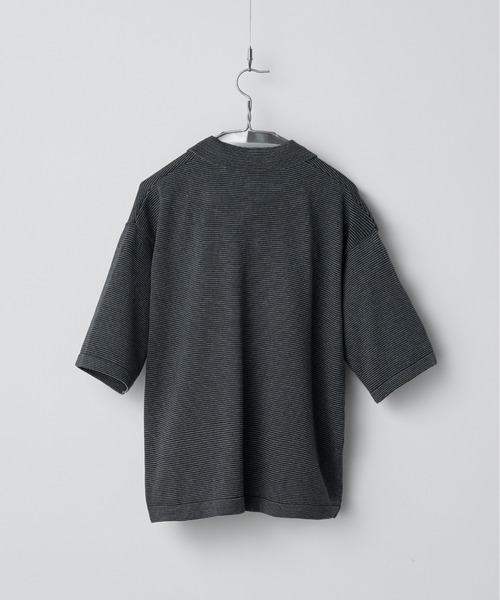 LEINWANDE ポロ セール】Konjac Yarn Border Polo（ポロシャツ）｜leinwande