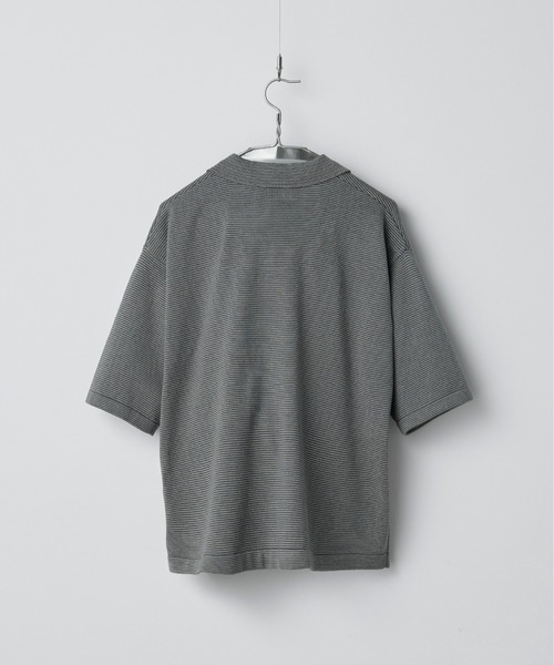 トップス WYM LIDNM PIN BORDER KNIT POLO PIN BORDER KNIT POLO（ポロシャツ）｜WYM LIDNM（ウィム バイ