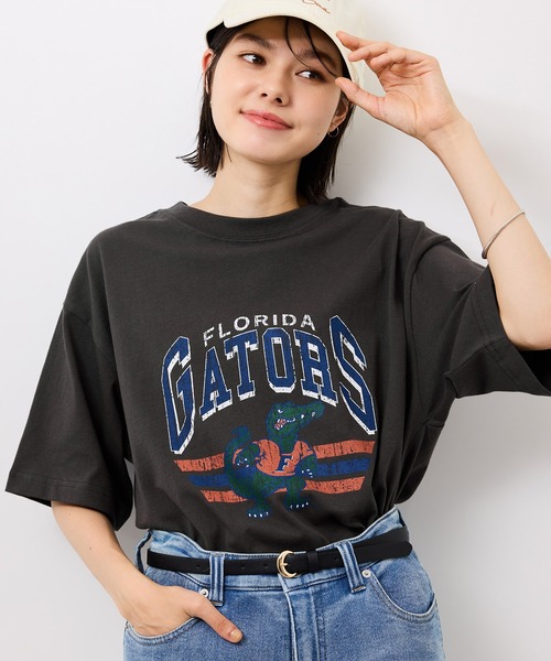 DISCUS ATHLETIC(ディスカス アスレチック)の「【DISCUS ATHLETIC/ディスカスアスレチック】オーバーサイズU.S.カレッジTシャツ(Tシャツ/カットソー・レディース・チャコールグレー/ホワイト系その他2/ホワイト/ネイビー・38)」の3枚目の写真